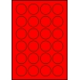 Etykiety A4 kolorowe Kółka Fi 40 mm – czerwone fluorescencyjne